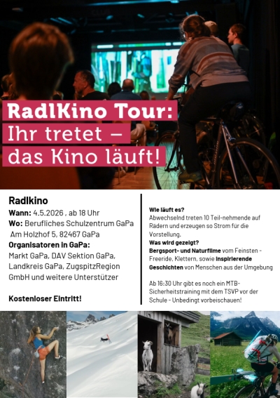 Radlkino am 4.5.2026 in Garmisch-Partenkirchen - Auf gar keinen Fall verpassen!